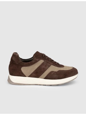 Cabani Kahverengi Hakiki Deri Erkek Casual Sneaker