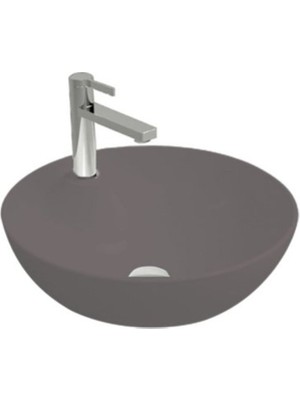 Newarc Newart Tezgah Üstü Batarya Delikli Lavabo Mat Antrasit 42,5X15,5CM