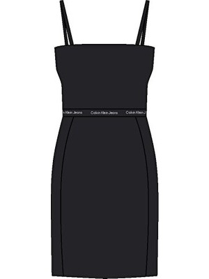 Calvin Klein Kadın Elastik Askılı Logo Detaylı Elbise
