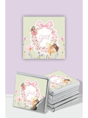 Neşeli Günlerim Peri Kızı Temalı Doğum Günü Çikolata Etiketi * Sticker 60 Adet 4x4 cm