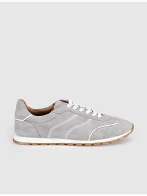 Cabani Gri Hakiki Deri Kadın Casual Sneaker