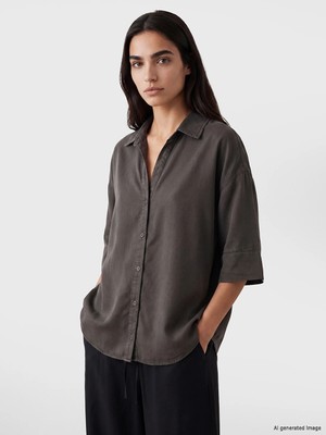 Lc Waikiki Yeni Sezon Oversize Kadın Jean Gömlek
