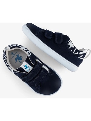 Hopfrög Smart Walker Canvas Play Eco Lacivert Barefoot Çocuk Ayakkabı