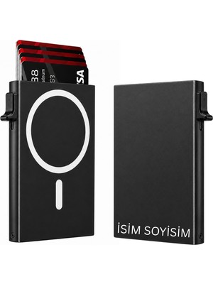 Magsafe Uyumlu Mekanizmalı Kartlık - Hediye Kutulu - Rfıd Korumalı - Slim ve Minimalist