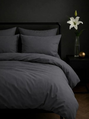 Tabu Home %100 Pamuklu Düz Boya Stone Grey Çift Kişilik Nevresim Seti