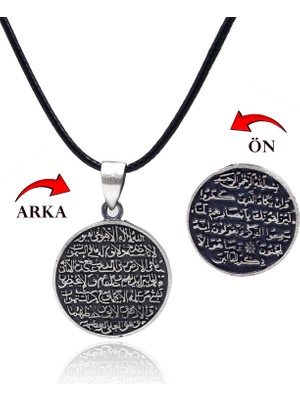 Midyat Nurtaş Gümüş Ayet-El Kürs-I Dualı Çift Taraflı 925 Ayar Gümüş Erkek Kolye 201025699