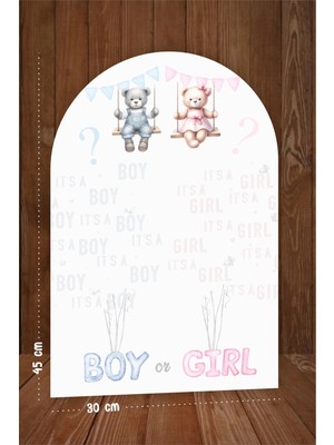 Neşeli Günlerim Cinsiyet Tahmin Panosu Balonlu, Kız Mı Erkek Mi, Boy Or Girl- 45 cm Ayaklı Pano