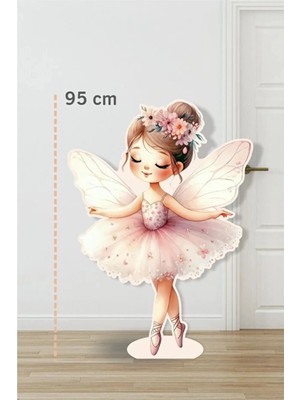 Neşeli Günlerim Peri Kızı Çiçekli Taç Soft Pink 95 cm Ayaklı Pano | Dekor | Pink | Pembe