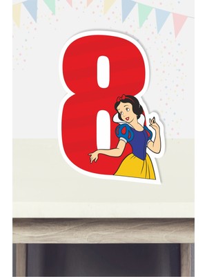 Neşeli Günlerim Pamuk Prenses Temalı 8 Yaş Ayaklı Rakam Panosu - 8 Yaş (40 Cm)