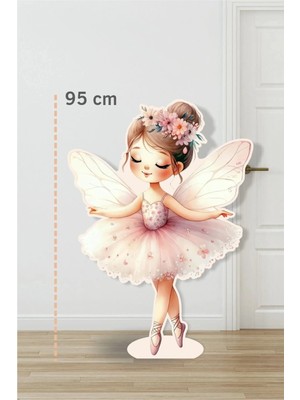Neşeli Günlerim Peri Kızı Çiçekli Taç Soft Pink 95 cm Ayaklı Pano | Dekor | Pink | Pembe
