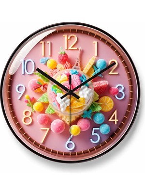 Armasse Candy Dream Dekoratif Duvar Saati – Pastel Renkli Şeker Temalı Modern Salon Saati