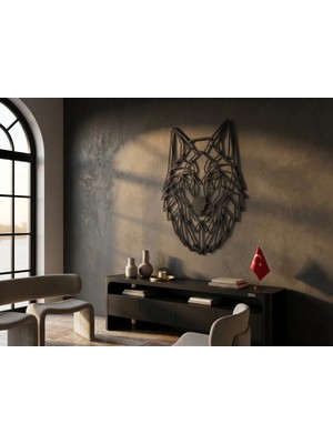 Mova Dizayn Desenli Bozkurt Tasarımlı Hayvan Figürlü Metal Dekoratif Modern Duvar Tablosu Ev ve Ofis Için