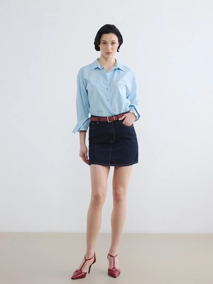 Lc Waikiki Yeni Sezon Beli Kemerli Mini Jean Etek