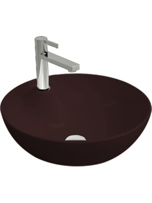 Newarc Newart Tezgah Üstü Batarya Delikli Lavabo Parlak Siyah 42,5X15,5CM
