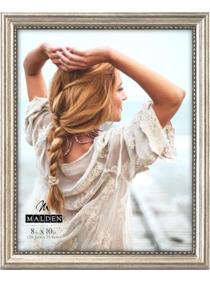 Malden International Designs Klasik Ahşap Resim Çerçevesi, 8X10, Gümüş