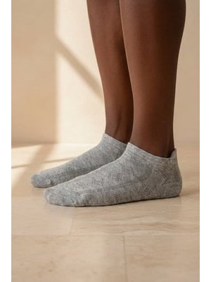 Bony Socks Erkek Kendinden Desenli Step Çorap Gri