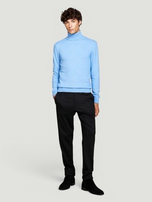 Sisley Kaşmir Karışımlı Dik Yaka Kazak Erkek Lacivert Kazak - 323A102HS2177