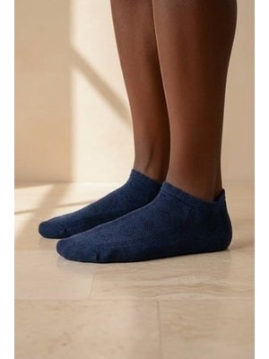 Bony Socks Erkek Kendinden Desenli Step Çorap Lacivert