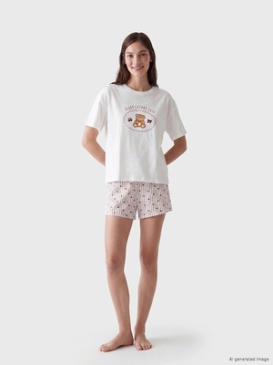 Lc Waikiki Yeni Sezon Baskılı Kadın Şortlu Pijama Takımı