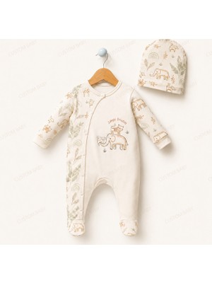 Esya Baby Jungle Friends Yenidoğan Bebek Tulumu %100 Pamuk Bebek Tulum Yenidoğan Bebek Hediyesi