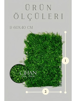 Cihan Çiçekçilik Yapay Şimşir Duvar Paneli Dikey Bahçe 40X60 cm