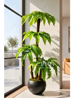Cihan Çiçekçilik Premium 3 Gövdeli Yapay Aşk Merdiveni Ağacı 170 cm 27*33 Küre Saksılı