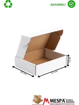 Meşpa Ambalaj 17X10X7.5 cm 25 Adet Beyaz Karton Kutu, Hediye Kutusu, Ambalaj Kutusu , E Ticaret Kutusu