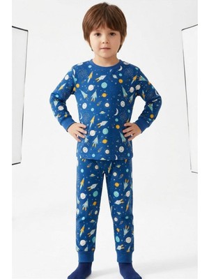 Pina Kids Erkek Çocuk Pamuklu Desenli Pijama Takım TKM1019
