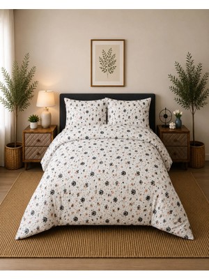 Pamuva Çift Kişilik Nevresim Takımı %100 Pamuk 200X220 | Lastikli Çarşaflı 160X200