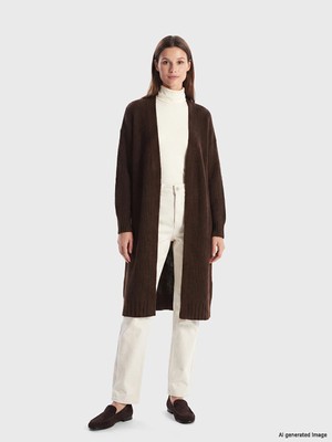 Lc Waikiki Yeni Sezon Şal Yaka Oversize Kadın Triko Hırka