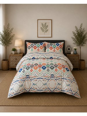 Pamuva Çift Kişilik Nevresim Takımı %100 Pamuk 200X220 | Lastikli Çarşaflı 160X200