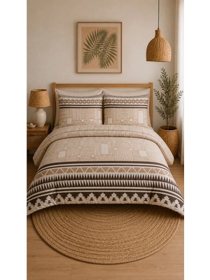 Pamuva Çift Kişilik Nevresim Takımı %100 Pamuk 200X220 | Lastikli Çarşaflı 160X200