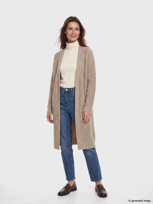 Lc Waikiki Yeni Sezon Şal Yaka Oversize Kadın Triko Hırka