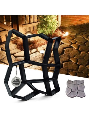 Taşmatik Zemin Kaplama Kalıbı 42X40 cm Darbelere Dayanıklı Bahçe Taş Kalıp Beton Kalıbı
