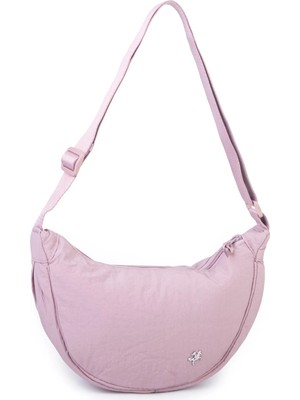 Nas Bag Ultra Hafif Kadın Spor Günlük Nas Bag Minimalist Günlük Ayarlanabilir Askılı Mini Hobo Çanta (En 25 cm ;boy 22 cm ) Pudra