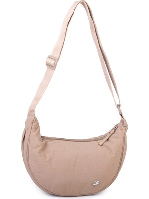 Nas Bag Ultra Hafif Kadın Spor Günlük Nas Bag Minimalist Günlük Ayarlanabilir Askılı Mini Hobo Çanta (En 25 cm ;boy 22 cm ) Vizon