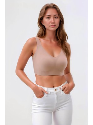 Homay Büyük Beden Lazer Kesim Kalın Askılı Seamless Spor Sütyen - Tek Parça