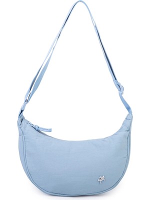 Nas Bag Ultra Hafif Kadın Spor Günlük Nas Bag Minimalist Günlük Ayarlanabilir Askılı Mini Hobo Çanta (En 25 cm ;boy 22 cm ) Mavi