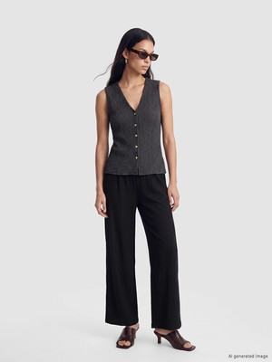 Lc Waikiki Yeni Sezon Beli Lastikli Geniş Paça Kadın Pantolon