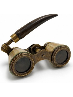 Eco Port Boynuz Saplı Pirinç ve Kemik Işlemeli Vintage Dürbün NI5375A