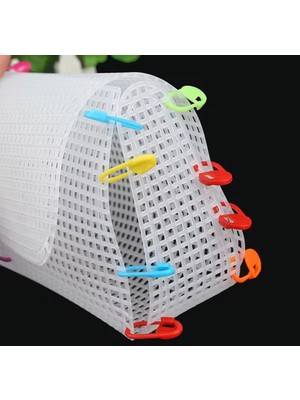 Renkli İlmekler Plastik Çanta Kanvas (Orta Boy Portföy Kanvas 20X45