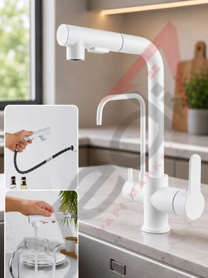 FUALORA Spiralli Fonksiyonel Arıtmalı Mutfak Bataryası Beyaz