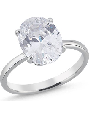 Merano Design Oval Tek Taş Yüzük