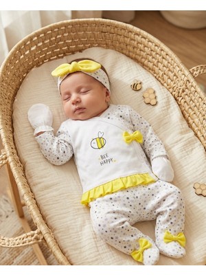 Bambik Imajbebe Bee Yıldızlı 5'li Kız Bebek Zıbın Takımı