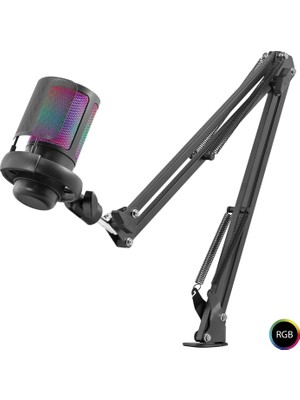 Skygo Rgb Mikrofon Seti Ayarlı Masa Kolu Type-C 192KHZ 24BIT - Siyah ME6S35B
