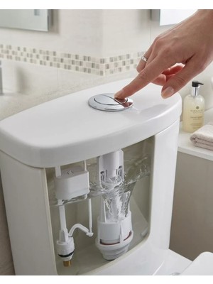 Nevamel® Klozet Rezervuar Iç Takımı Basmalı Sistem Ayarlanabilir Şamandıralı Su Tahliye Mekanizması