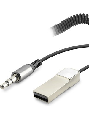 Skygo Aux Bluetooth Ses Alıcı Adaptör Dahili Kablolu Handsfree 3.5mm - Siyah HD9005