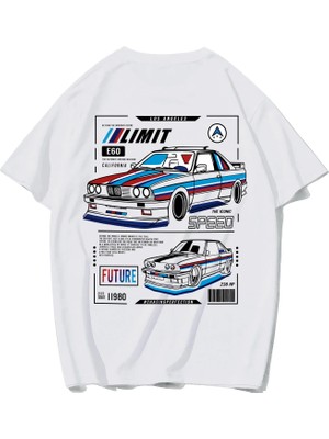 Brz Collection Unisex Oversize Limit E60 T-Shirt (Beyaz)