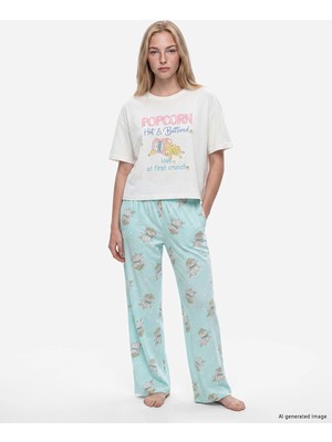 Lc Waikiki Yeni Sezon Bisiklet Yaka Kadın Kaprili Pijama Takımı
