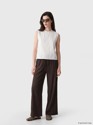Lc Waikiki Yeni Sezon Beli Lastikli Geniş Paça Kadın Pantolon